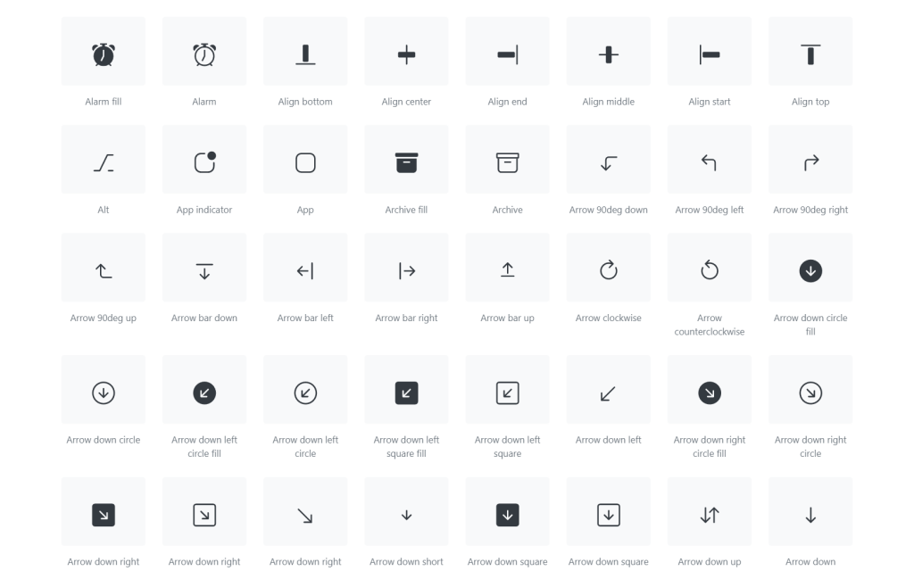 Boostrap icons library