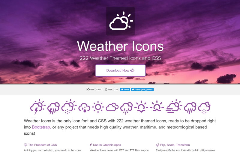 erikflowers free weather icon font css