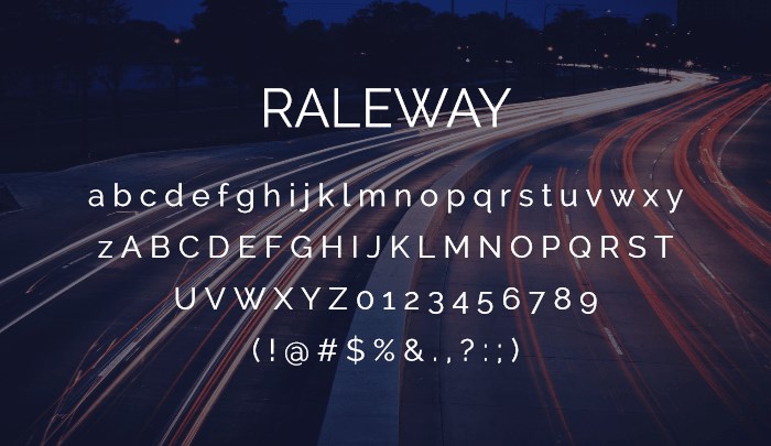 raleway sans serif font