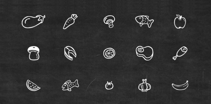 food and cooking icon set