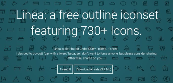 free line icon set icon font