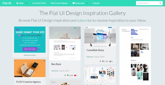 flat ui design inspiration