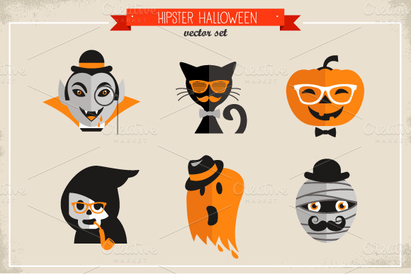 9-hipster-halloween-icon-set