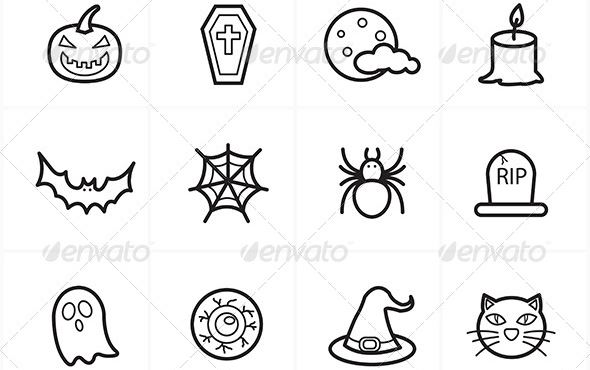 flat-line-icons-halloween-icons-graphicriver