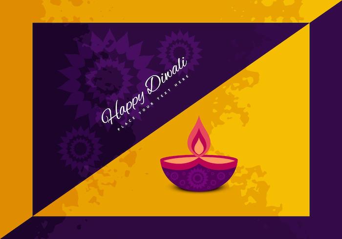 happy diwali with oil lamp