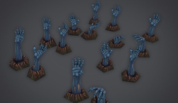 low-poly-zombie-hands-set-3d-model-3docean