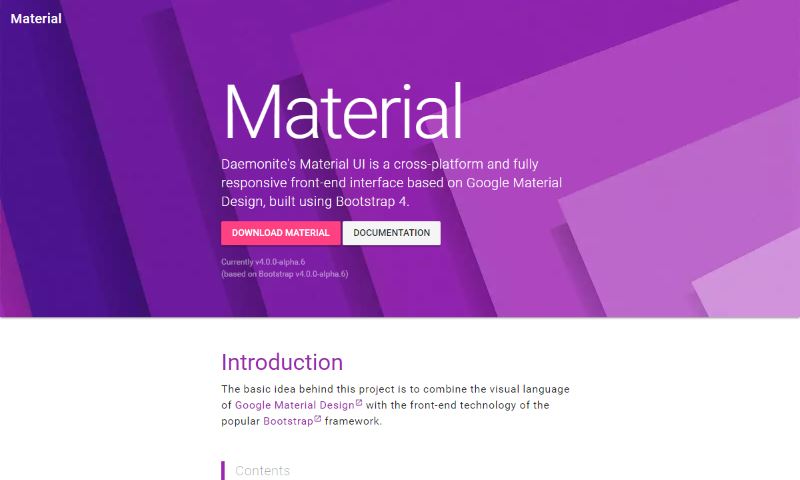 free material design bootstrap templates responsive