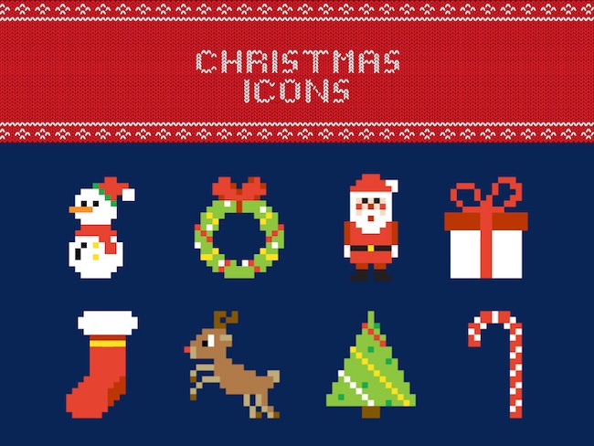 free pixel christmas icons