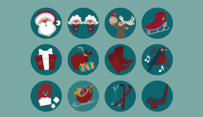 free-round-christmas-icon set-freepik