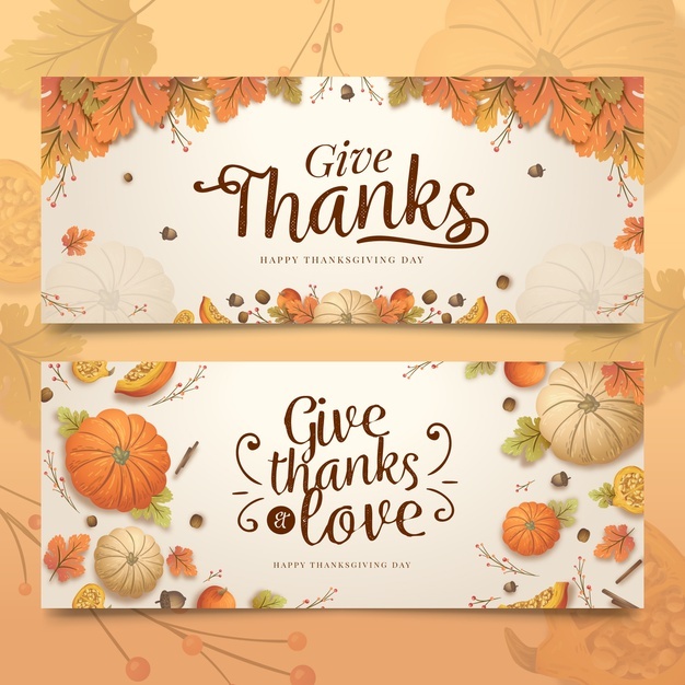 hand drawn thanksgiving banners