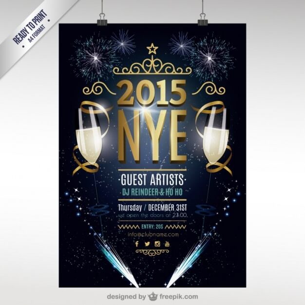 new year party poster template