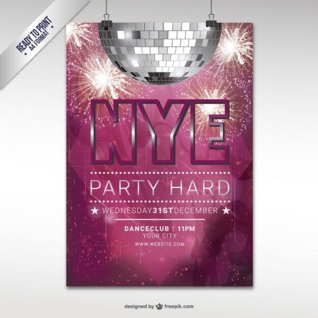 new year eve party flyer template