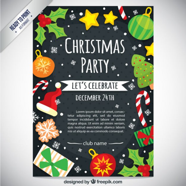 cute christmas party flyer