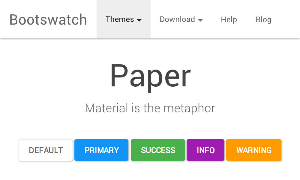 Paper Bootswatch for Bootstrap