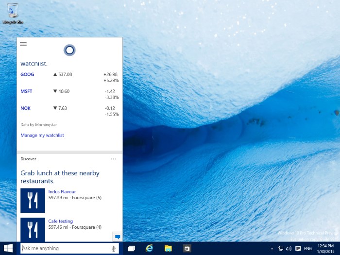 windows 10 Cortana