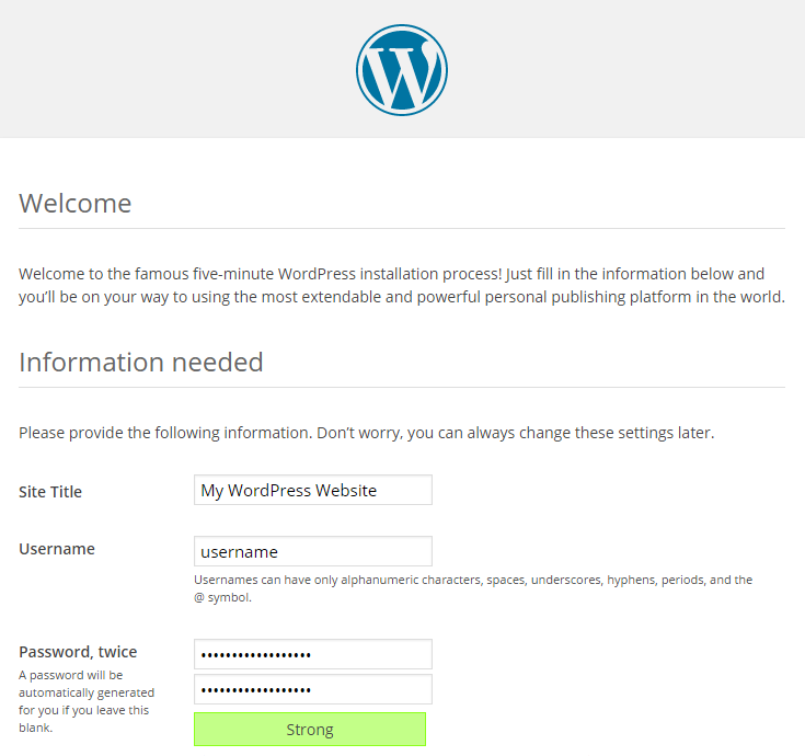 Install WordPress