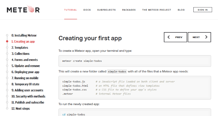 Official Meteor Tutorial