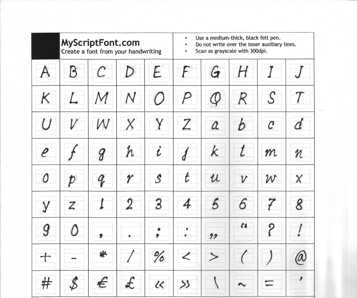 handwriting into font fontlab studio