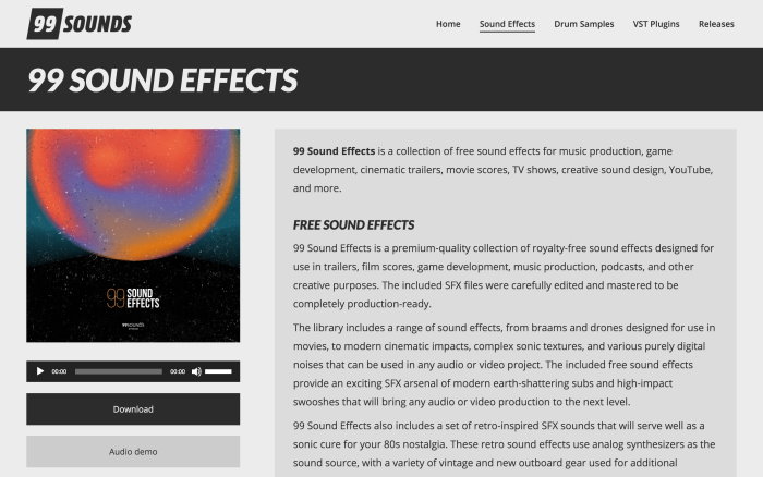 youtube sound effects pack download