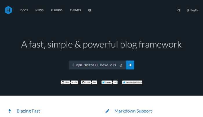 Hexo NodeJs Static Site Generator