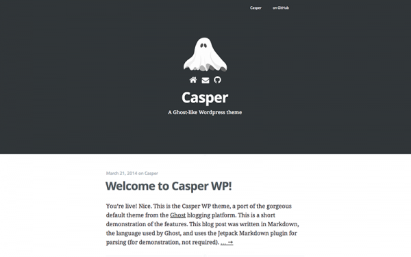casper ghost inspired theme