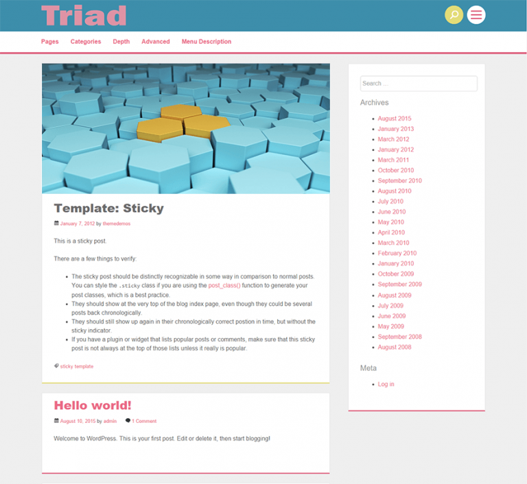 triad wordpress theme