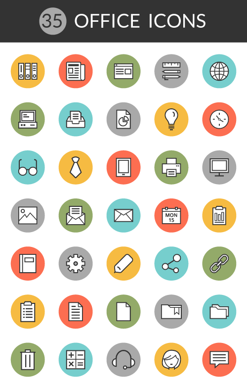 35 Free Office Icons - PSD, AI & EPS - Super Dev Resources