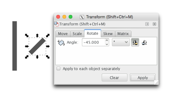 inkscape rotate object