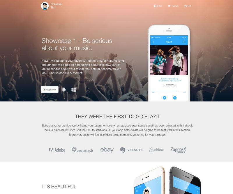 15 Mobile App Landing Page Templates Built with Bootstrap ...