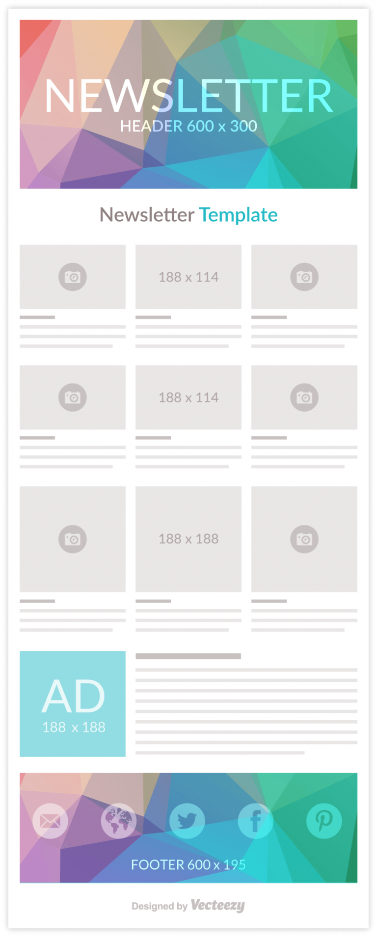 Freebie: Newsletter Template with beautiful Geometric Design - AI, EPS ...