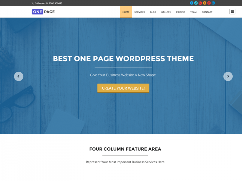 25 One Page WordPress themes for Business, Agency and Startup - Super ...