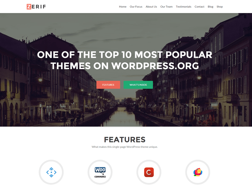 one page wordpress themes