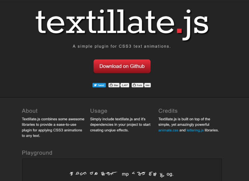 textillate-js