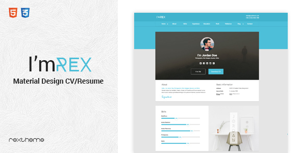 w3school html css resume template free download