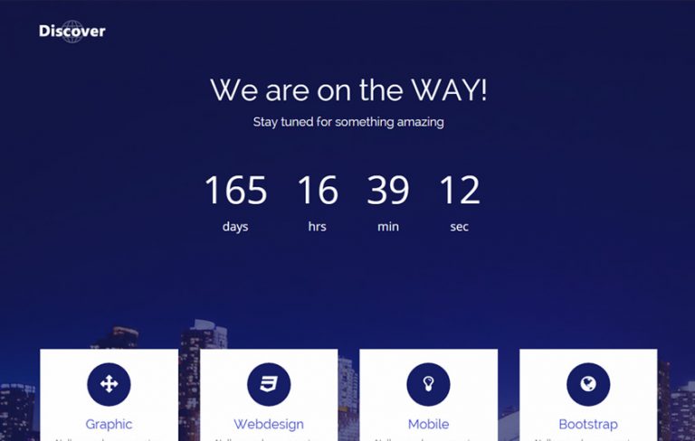 Discover Bootstrap Coming Soon Template