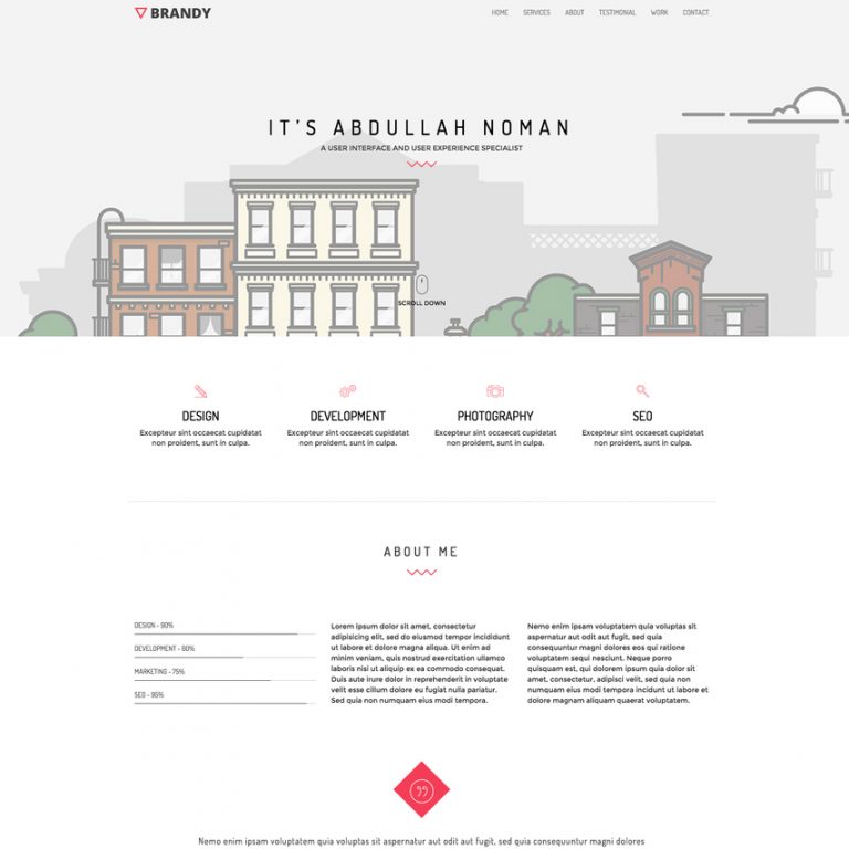 brandy portfolio responsive bootstrap template