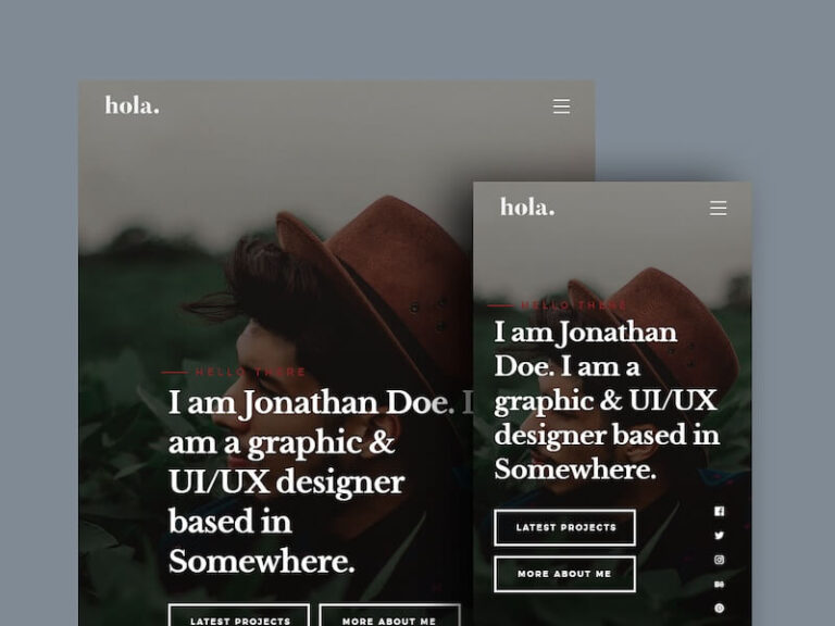 30+ Professional HTML & CSS Resume Templates for Free Download (and ...