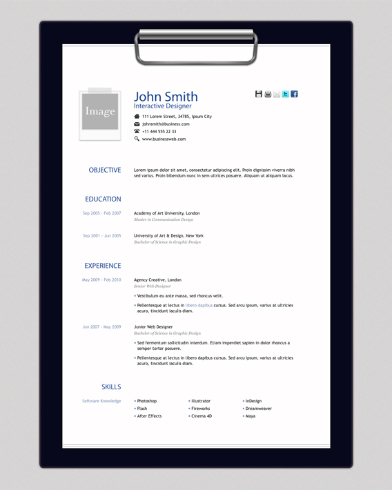 free simple resume html templates