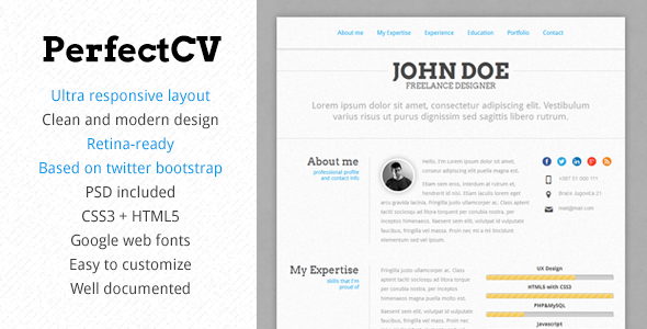 Html5 Resume Template Free from superdevresources.com