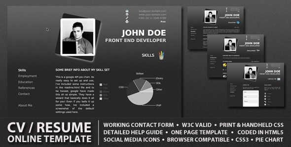 21 Professional Html Amp Css Resume Templates For Free Download