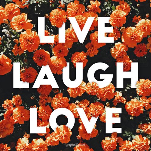 Live Laugh Love Quote Poster with Floral Typography Effect - Super Dev ...