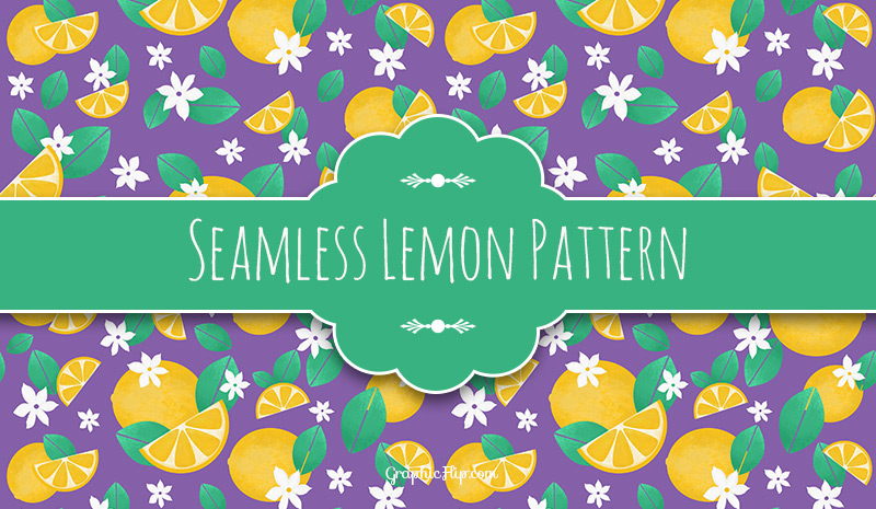 Free seamless lemon pattern - Photoshop PAT file