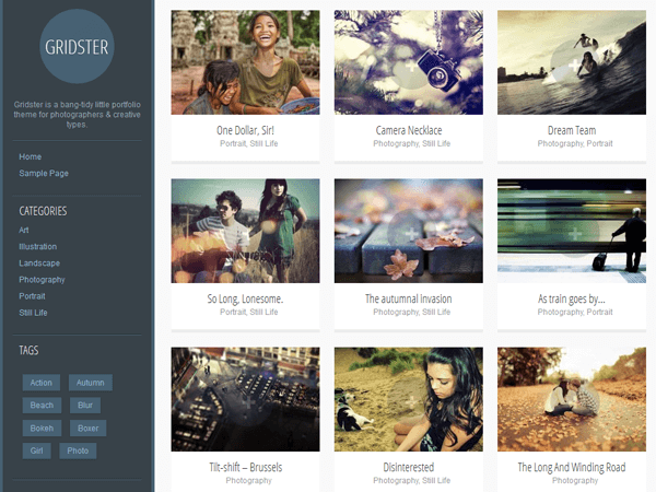 gridster wordpress photography theme