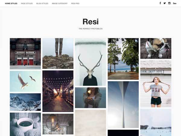 resi photoblog wordpress theme