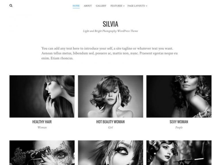 silvia photography wordpress theme