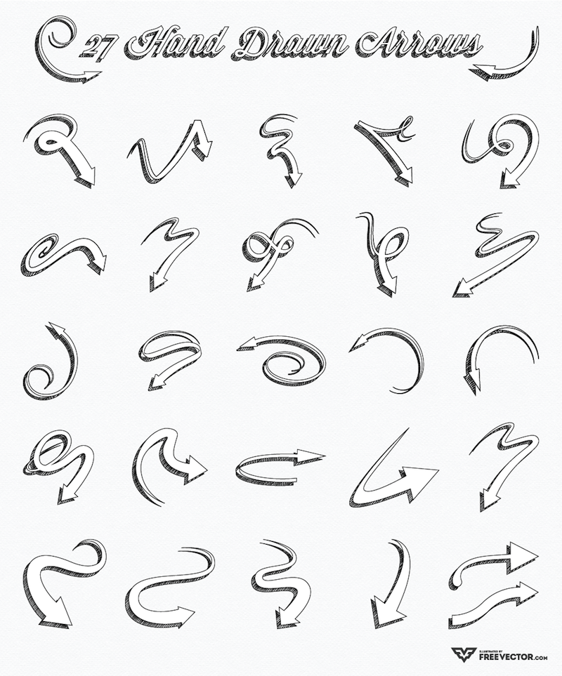 27 Free Hand Drawn Arrow Vectors Super Dev Resources