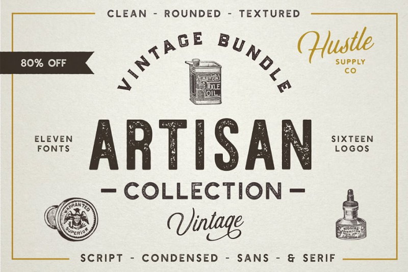 artisan vinatge font bundle