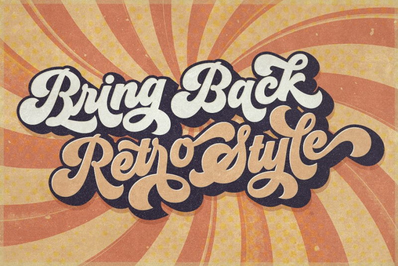 Retro Fonts: Ollie  Rounded Script 