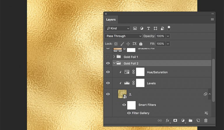 free gold foil layer styles photoshop