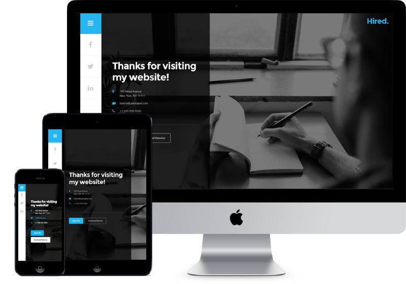 hired free resume wordpress theme